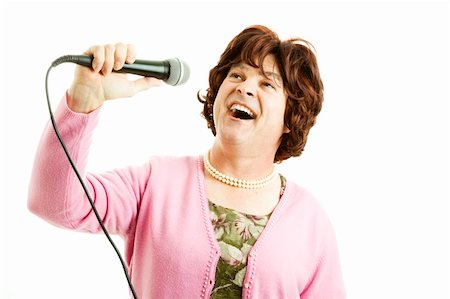 simsearch:841-06031350,k - Funny photo of a man dressed as a frumpy female singer.  Isolated on white. Stock Photo - Budget Royalty-Free & Subscription, Code: 400-04287462