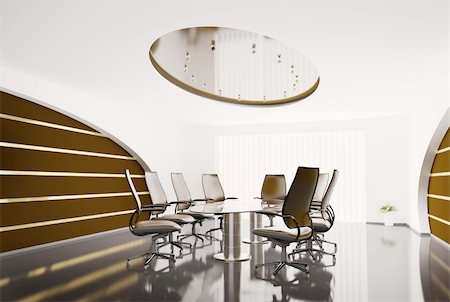 conference room with glass table interior 3d Stock Photo - Budget Royalty-Free & Subscription, Code: 400-04287986