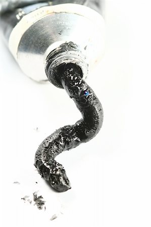 black paint in tube on white paper Stock Photo - Budget Royalty-Free & Subscription, Code: 400-04288865