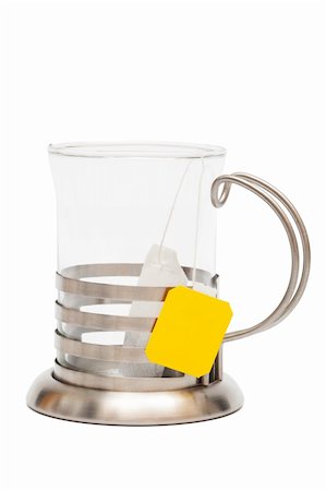 simsearch:400-04273561,k - teabag in a glass with a cup holder on a white background Stock Photo - Budget Royalty-Free & Subscription, Code: 400-04289314