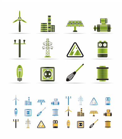 simsearch:400-04285412,k - Electricity and power icons - vector icon set   - 3 colors included Stock Photo - Budget Royalty-Free & Subscription, Code: 400-04289770