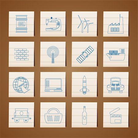 ship in a bottle - Business and industry icons- vector icon set Stock Photo - Budget Royalty-Free & Subscription, Code: 400-04289786