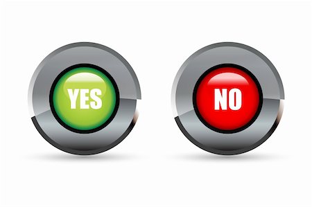 illustration of yes and no button on white  background Stock Photo - Budget Royalty-Free & Subscription, Code: 400-04289802