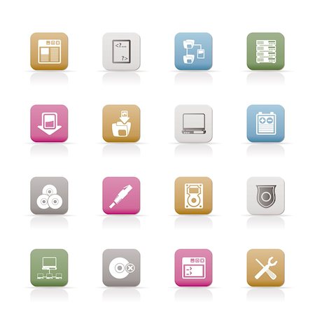 simsearch:400-04274313,k - Server Side Computer icons - Vector Icon Set Stock Photo - Budget Royalty-Free & Subscription, Code: 400-04289891