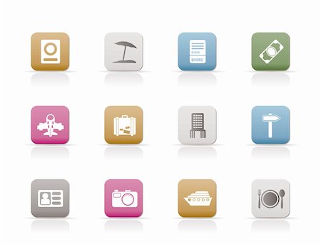 simsearch:400-07114343,k - travel, trip and holiday icons - vector icon set Stock Photo - Budget Royalty-Free & Subscription, Code: 400-04289893