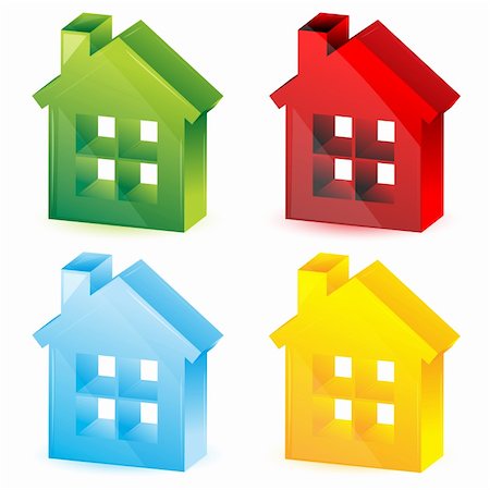 simsearch:400-04786259,k - illustration of colorful houses on white background Stock Photo - Budget Royalty-Free & Subscription, Code: 400-04280014