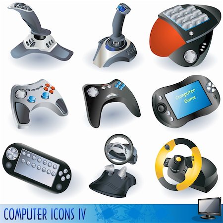 A collection of computer icons, gaming devices. Stock Photo - Budget Royalty-Free & Subscription, Code: 400-04280022