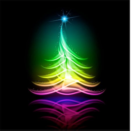 simsearch:400-04266669,k - Abstract vector glowing background. Color Christmas tree. Stock Photo - Budget Royalty-Free & Subscription, Code: 400-04280081