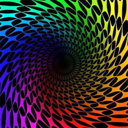 Colorful background with spectrum swirl. Vector illustration on black Stock Photo - Budget Royalty-Free & Subscription, Code: 400-04280083