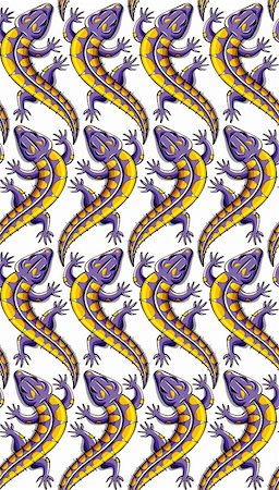 Lizards seamless background. Vector pattern. Stock Photo - Budget Royalty-Free & Subscription, Code: 400-04280917
