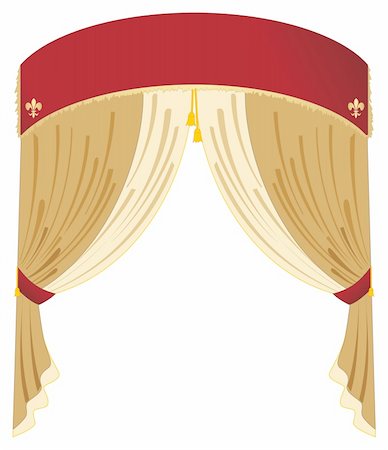 red and gold fabric for curtains - Element of design. Stock Photo - Budget Royalty-Free & Subscription, Code: 400-04281106