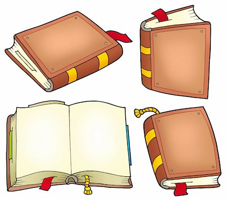 simsearch:400-04311432,k - Various old books collection - color illustration. Stock Photo - Budget Royalty-Free & Subscription, Code: 400-04281226