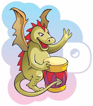 simsearch:400-04281403,k - Series of Children alphabet: letter D, dragon and drum, cartoon vector illustration Stock Photo - Budget Royalty-Free & Subscription, Code: 400-04281402