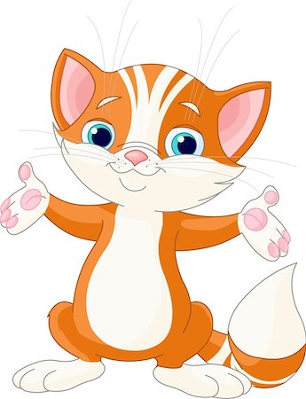 simsearch:400-04227154,k - Illustration of cute red kitten raising his hands Stock Photo - Budget Royalty-Free & Subscription, Code: 400-04283117