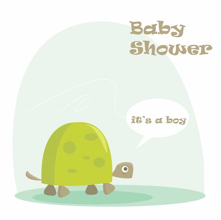 Baby boy arrival announcement with a turtle vector illustration Stock Photo - Budget Royalty-Free & Subscription, Code: 400-04283784