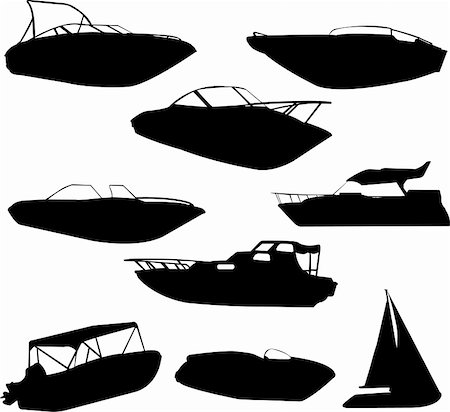 simsearch:400-05666303,k - boats silhouettes - vector Stock Photo - Budget Royalty-Free & Subscription, Code: 400-04294099