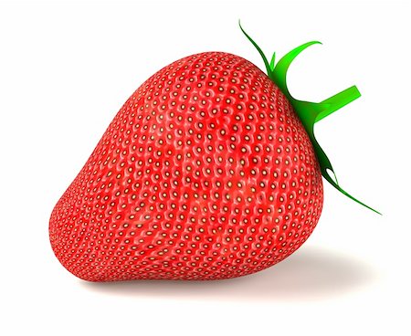 simsearch:400-05370991,k - Large strawberry isolated over white 3d rendered Stock Photo - Budget Royalty-Free & Subscription, Code: 400-04294557