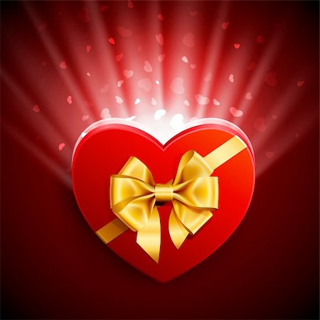 simsearch:400-05719371,k - Red heart shape gift with light from inside Stock Photo - Budget Royalty-Free & Subscription, Code: 400-04294957