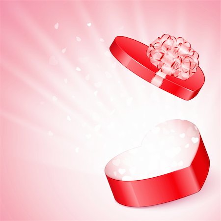 simsearch:400-05719371,k - Red heart shape gift with light from inside Stock Photo - Budget Royalty-Free & Subscription, Code: 400-04294989