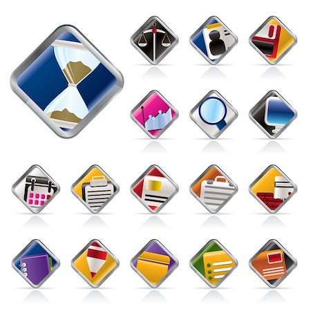 simsearch:400-04913456,k - Realistic Business and office icons vector icon set Stock Photo - Budget Royalty-Free & Subscription, Code: 400-04295448