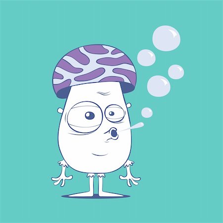 dwarf - cartoon illustration of a funny character fungus blow bubbles Stock Photo - Budget Royalty-Free & Subscription, Code: 400-04295455
