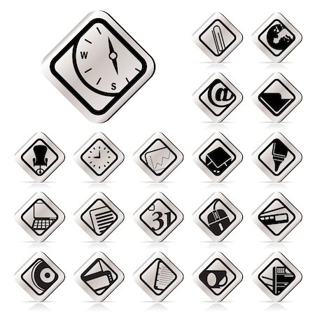 simsearch:400-04274313,k - Simple Business and Office tools icons vector icon set 2 Stock Photo - Budget Royalty-Free & Subscription, Code: 400-04295469