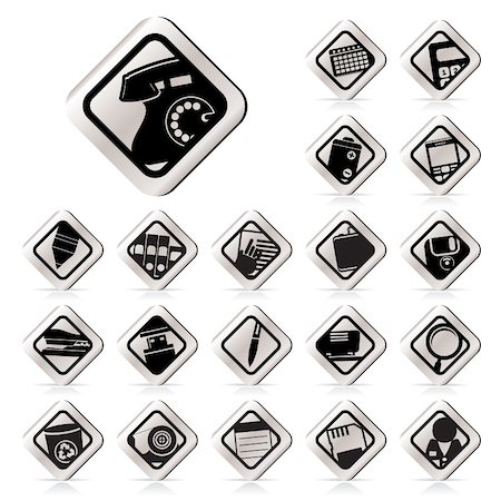 simsearch:400-04274313,k - Simple Office tools icons -  vector icon set 3 Stock Photo - Budget Royalty-Free & Subscription, Code: 400-04295471