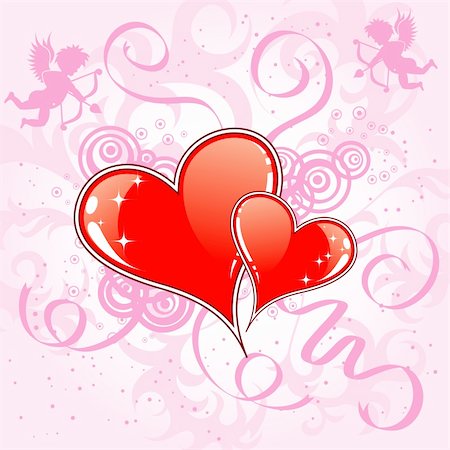 simsearch:400-06080543,k - Valentines Day background with Heart and Cupid, element for design, vector illustration Stock Photo - Budget Royalty-Free & Subscription, Code: 400-04295536