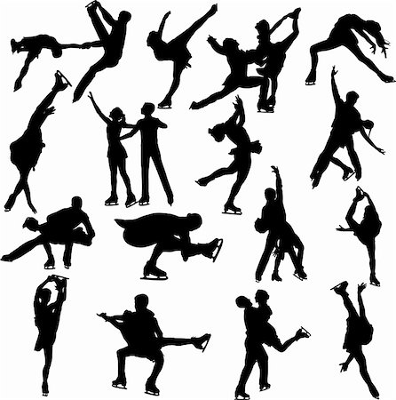 figure skating silhouette vector Stock Photo - Budget Royalty-Free & Subscription, Code: 400-04295760