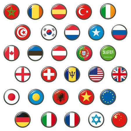 simsearch:400-04915019,k - Set of world flags. Vector button Stock Photo - Budget Royalty-Free & Subscription, Code: 400-04296803