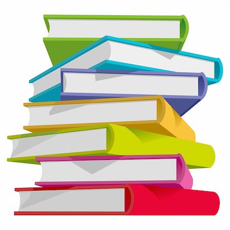 stack of books illustration - Stack of multicolor books on white background. Vector Illustration. Stock Photo - Budget Royalty-Free & Subscription, Code: 400-04296874