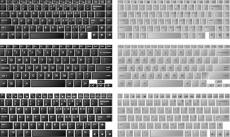 simsearch:400-04350023,k - three different kinds of desktop keyboards in layered vector Stock Photo - Budget Royalty-Free & Subscription, Code: 400-04297544