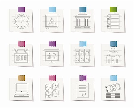 simsearch:400-04913456,k - Business, finance and office icons - vector icon set Stock Photo - Budget Royalty-Free & Subscription, Code: 400-04297550