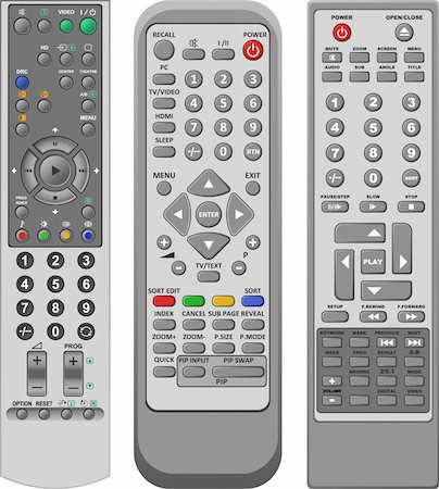 Layered illustration set of different remote controller in vector. Stock Photo - Budget Royalty-Free & Subscription, Code: 400-04297682