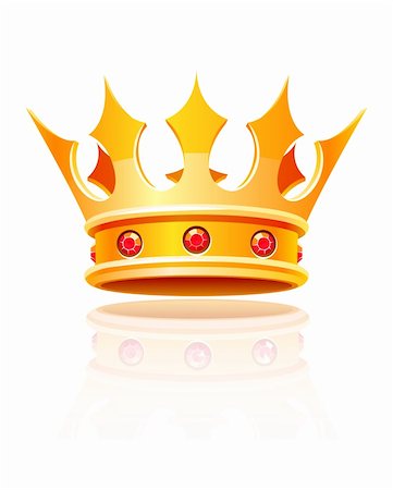 gold royal crown. Vector illustration isolated on white background Stock Photo - Budget Royalty-Free & Subscription, Code: 400-04297837