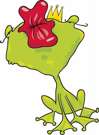 cartoon illustration of funny prince frog kiss Stock Photo - Budget Royalty-Free & Subscription, Code: 400-04297913