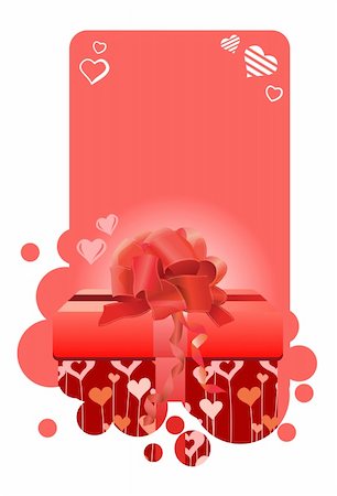 Red present with bow on vertical frame Stock Photo - Budget Royalty-Free & Subscription, Code: 400-04298103