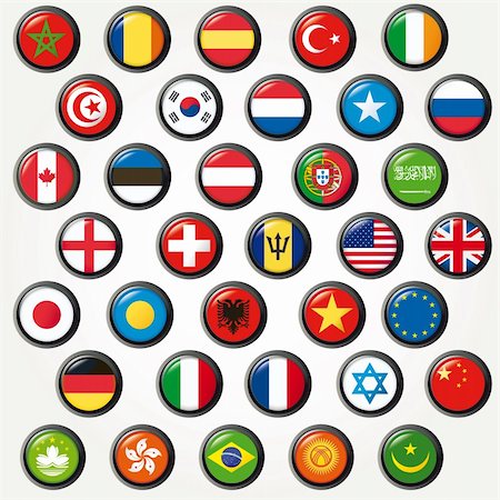 simsearch:400-04915019,k - Set of world flags. Vector button Stock Photo - Budget Royalty-Free & Subscription, Code: 400-04298352