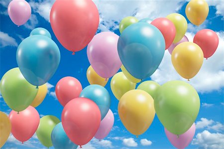 Colorful balloons flying in the air Foto de stock - Super Valor sin royalties y Suscripción, Código: 400-04298515