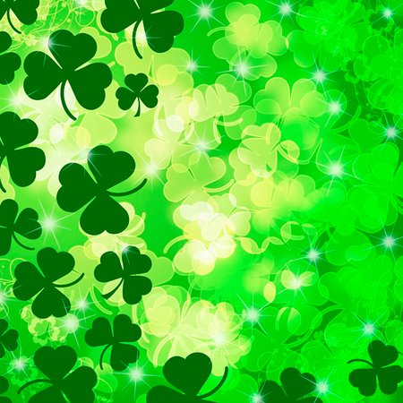 simsearch:400-06519689,k - Lucky Irish Shamrock Leaf Bokeh Background Illustration Foto de stock - Super Valor sin royalties y Suscripción, Código: 400-04299288
