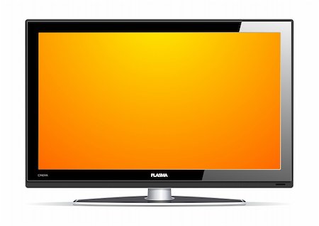 plasma - Vector (eps) illustration of plasma LCD TV on white background. Stock Photo - Budget Royalty-Free & Subscription, Code: 400-04299513