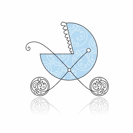 simsearch:400-05242361,k - Baby buggy blue for your design Stock Photo - Budget Royalty-Free & Subscription, Code: 400-04299557