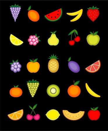 simsearch:400-04336402,k - Energy fruits. Vector collection for your design Photographie de stock - Aubaine LD & Abonnement, Code: 400-04299705