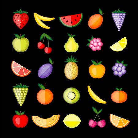 Energy fruits. Vector collection for your design Stock Photo - Budget Royalty-Free & Subscription, Code: 400-04299706