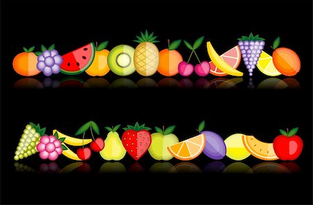 simsearch:400-04336402,k - Energy fruits. Vector collection for your design Photographie de stock - Aubaine LD & Abonnement, Code: 400-04299709