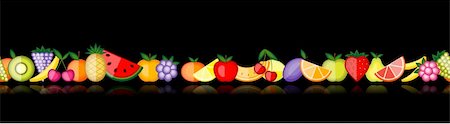 simsearch:400-04336402,k - Energy fruits. Vector collection for your design Photographie de stock - Aubaine LD & Abonnement, Code: 400-04299711