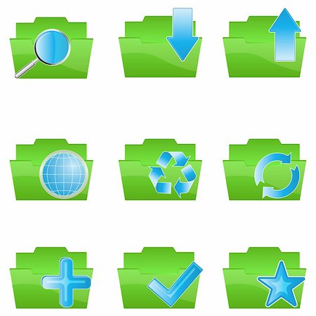 projects icon - illustration of folder icons on white background Stock Photo - Budget Royalty-Free & Subscription, Code: 400-04290160