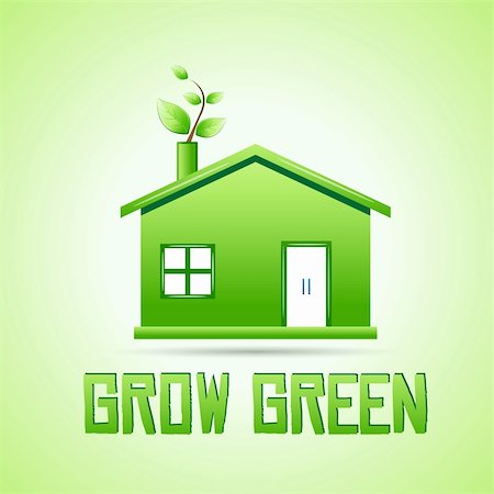 simsearch:400-04786259,k - illustration of grow green with home and tree Stock Photo - Budget Royalty-Free & Subscription, Code: 400-04290277