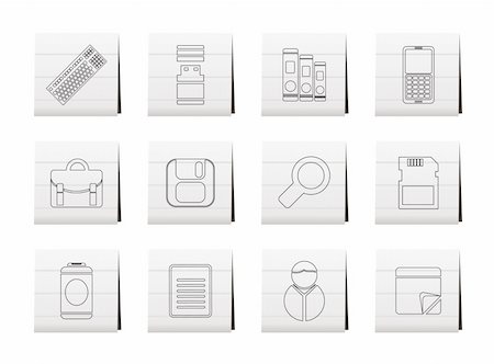 simsearch:400-04913456,k - Business and Office tools icons  vector icon set 3 Stock Photo - Budget Royalty-Free & Subscription, Code: 400-04290309