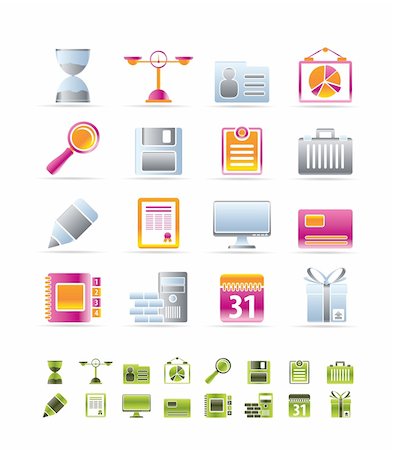 simsearch:400-04913456,k - Business and office icons -  vector icon set Stock Photo - Budget Royalty-Free & Subscription, Code: 400-04290347
